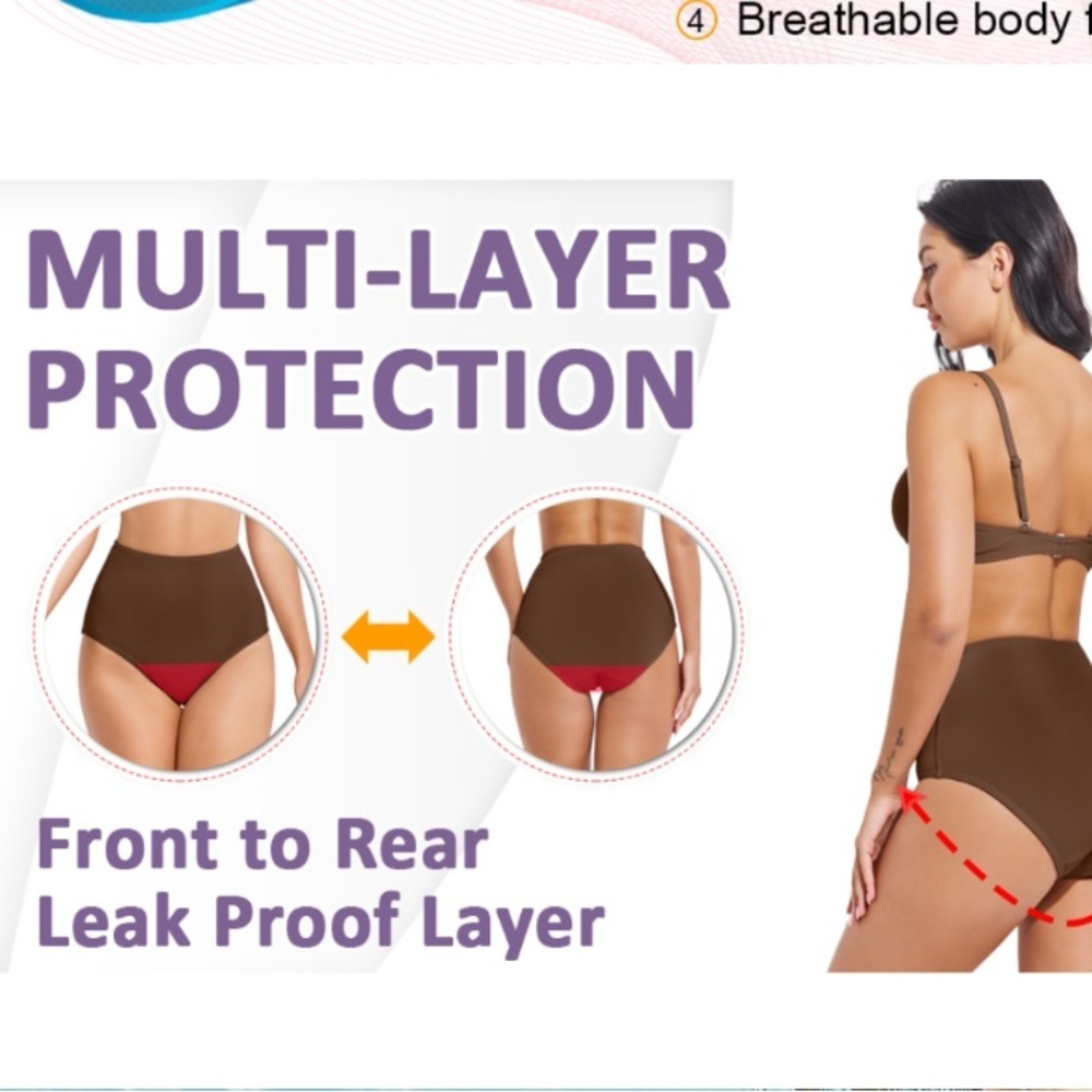 Beautikini Period Swimwear High Waisted L ocean Swim Bottoms Leakproof Bikini - Picture 7 of 12